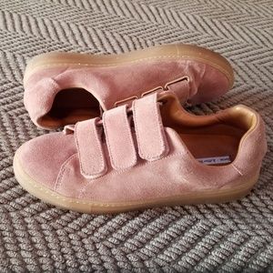 & OTHER STORIES Scratch Strap Pink Suede Sneakers 